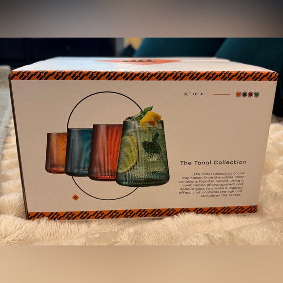 NEW KHEN Colorful Wine Glass Tumbler Set of 4 - Picture 3 of 8